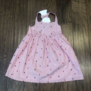 Tahari Pinstripe Red White Dress Size 4T NWT